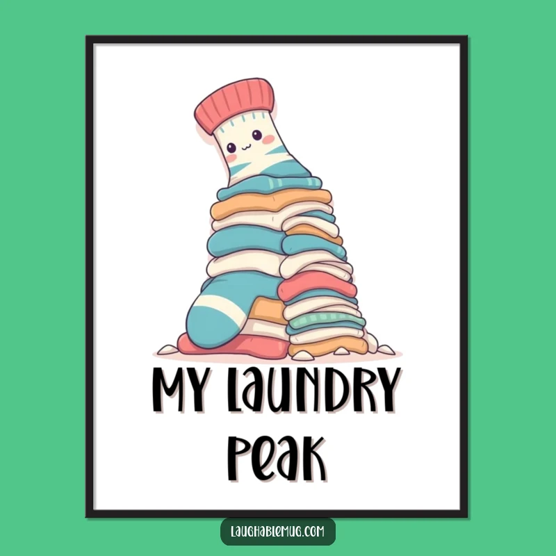 Funny Sock Laundry Mountain Print: Hilarious Digital Art for Brave Spaces