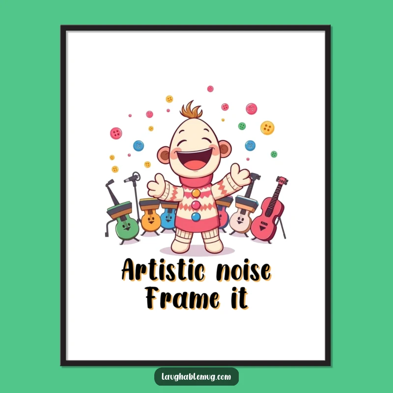 Funny Sock Puppet Orchestra Digital Print: Instant Musical Decor