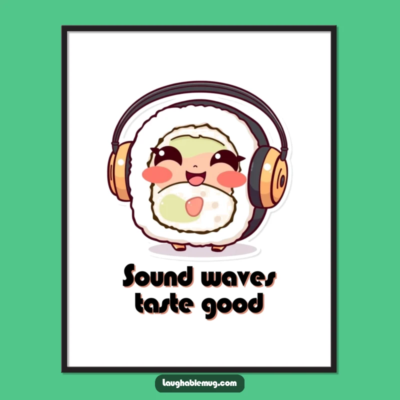 Funny Sushi Roll Digital Art: Giggling Character Print for Instant Humorous Decor