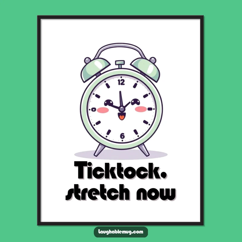 Funny Yoga Alarm Clock Digital Art: Bring Zen to Your Walls Instantly!