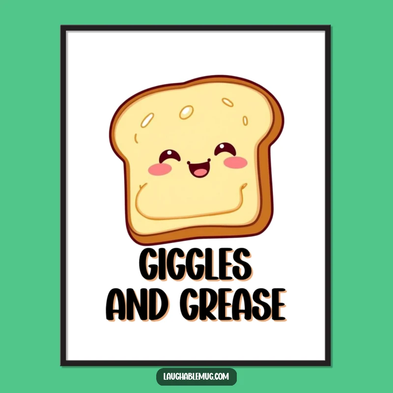 Funny Giggling Toast Digital Print: Instant Hilarious Breakfast Wall Art
