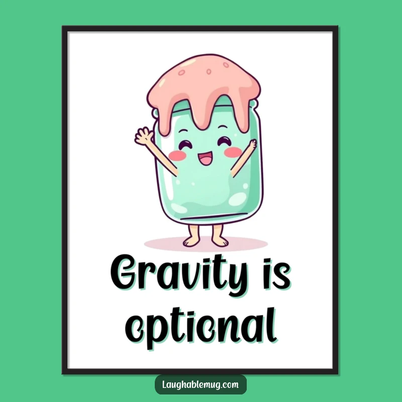 Funny Jelly Jar Handstand Digital Art Print: Instant Humor for Your Walls - Funny Gift