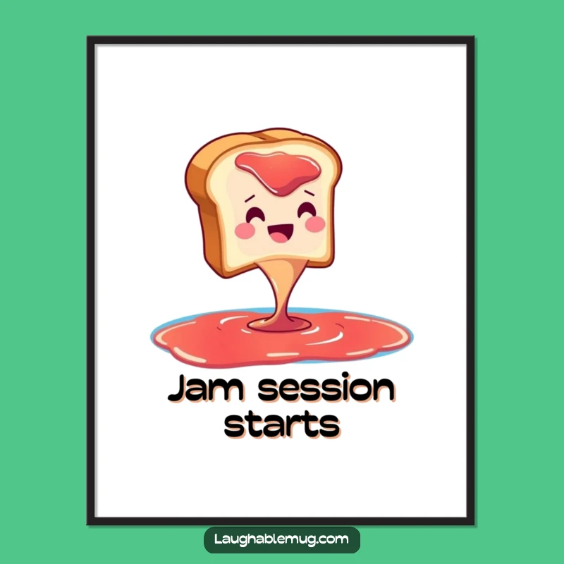 Funny Toast Jam Dive Digital Art: Enhance Your Space with Breakfast Humor and a Perfect Funny Gift