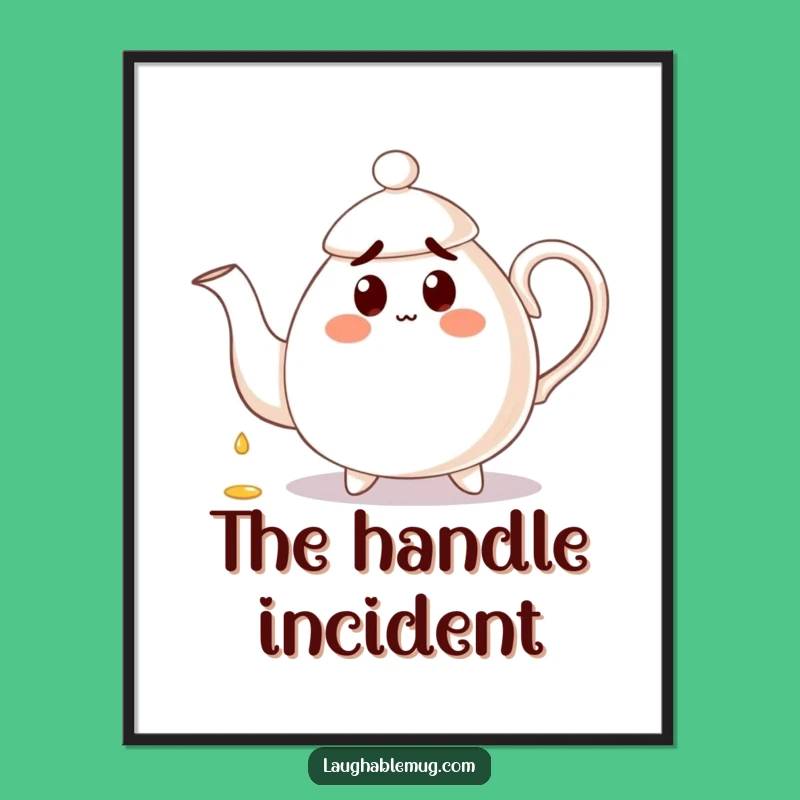 Funny Clumsy Teapot Print: Hilarious Digital Art for Whimsical Spaces