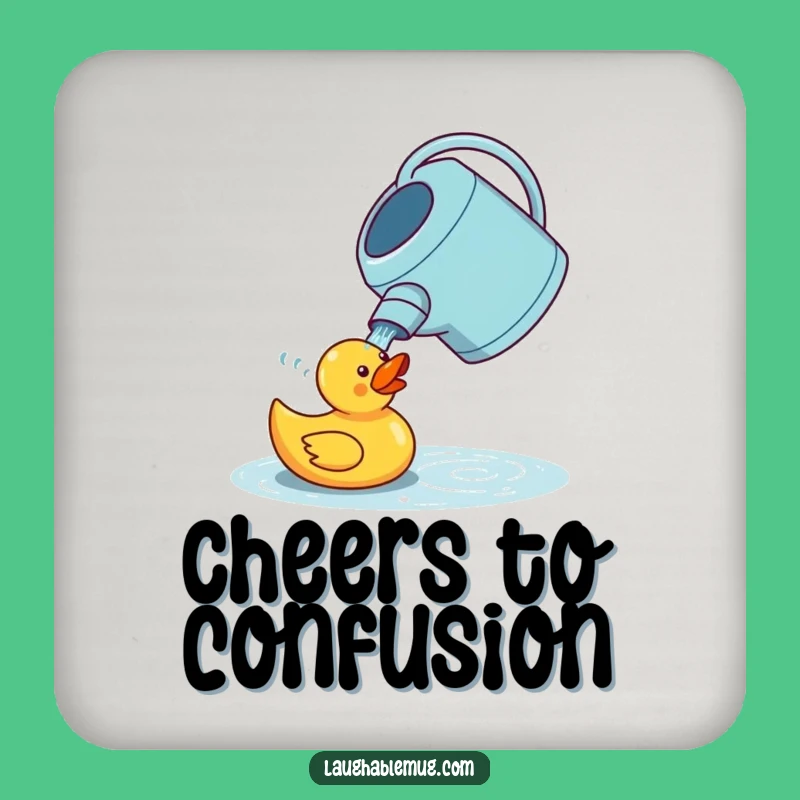 Funny Watering Can Duck Coaster - Protect Surfaces with Garden Humor, Great Funny Gift