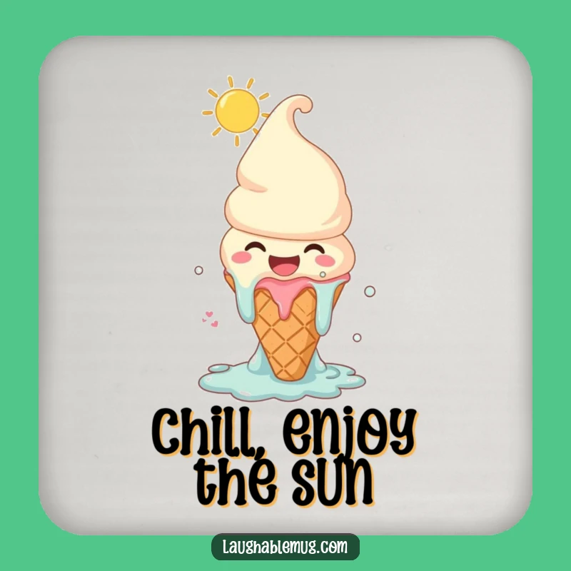 Funny Melting Ice Cream Coaster: Joyful Character Drink Protector, Summer Gift