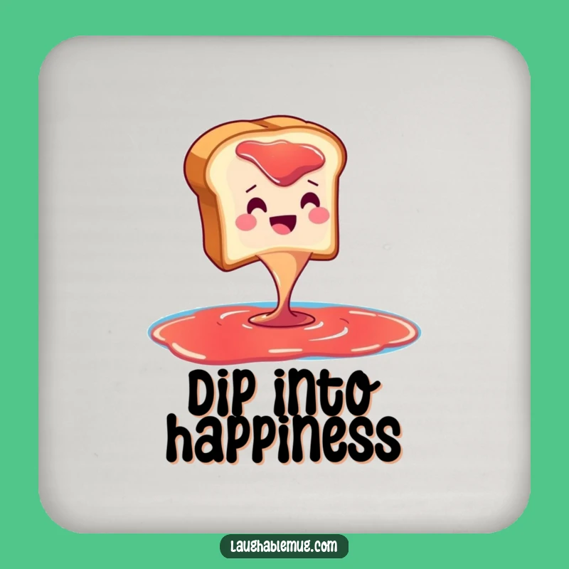 Funny Toast Jam Dive Drink Coaster: Protect Surfaces with Breakfast Humor and a Perfect Funny Gift