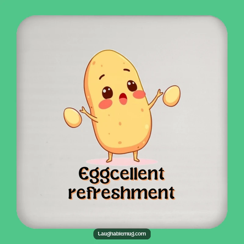 Funny Juggler Coaster: Potato's Egg Protection, Hilarious Kitchen Table Decor Gift