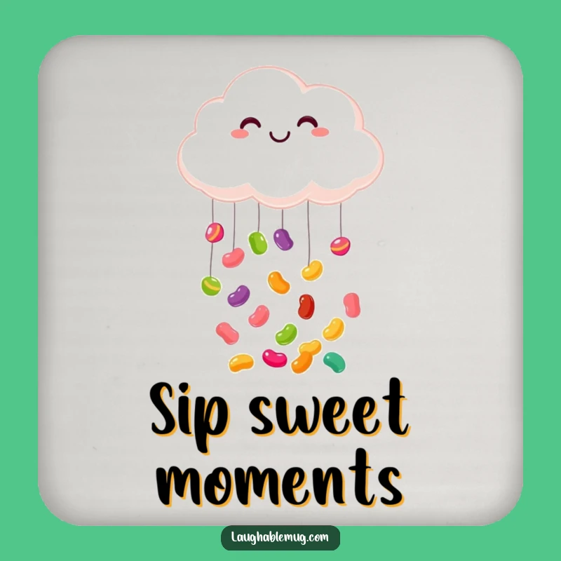 Funny Cloud Jelly Bean Coaster: Protect Surfaces with Sweet Style!