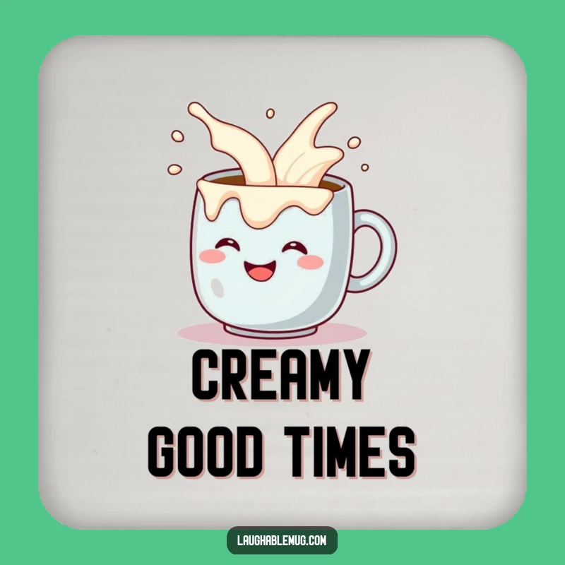 Funny Coffee Mug Coaster - Comical Cream Overflow Drink Protector - Quirky Funny Gift!
