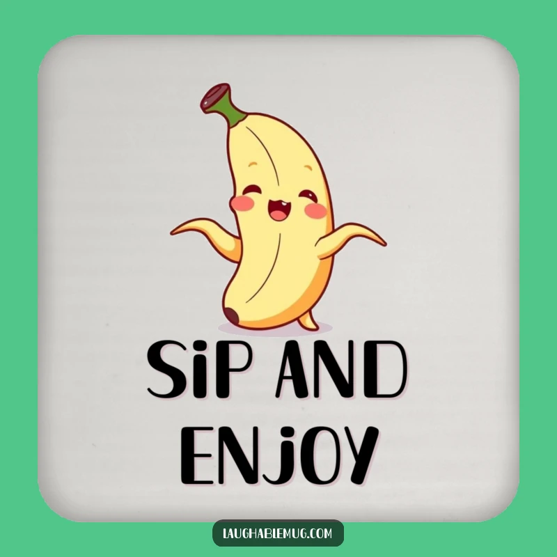 Funny Giggling Banana Coaster Set, Quirky Self-Peeling Fruit Decor Gift