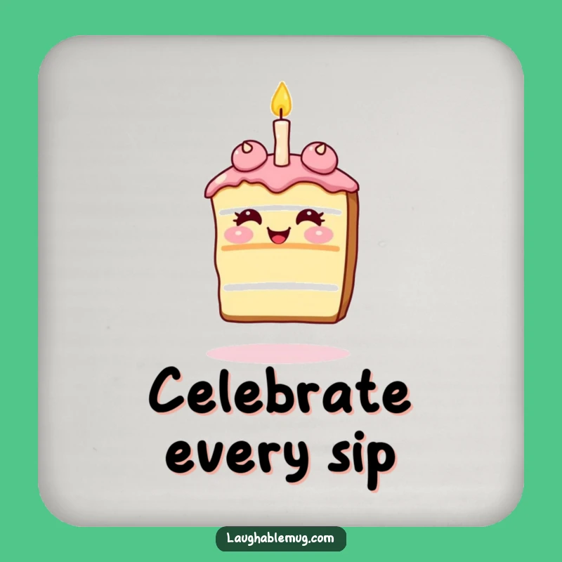 Funny Giggling Cake Coaster Set: Celebration Protection, Humorous Gift
