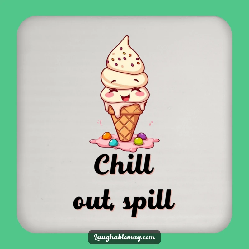 Funny Ice Cream Cone Coaster: Protect Surfaces with Sweet Humor - Funny Gift