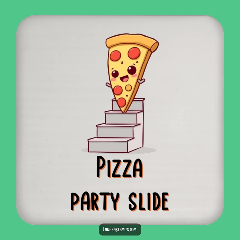 Funny Pizza Drink Coaster, Sliding Slice Design, Unique Funny Gift