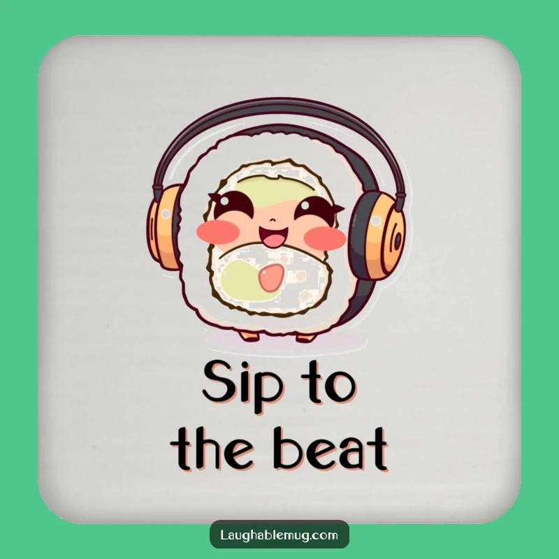 Funny Sushi Roll Coasters: Giggling Character Set for Bar Laughs, Hilarious Gift