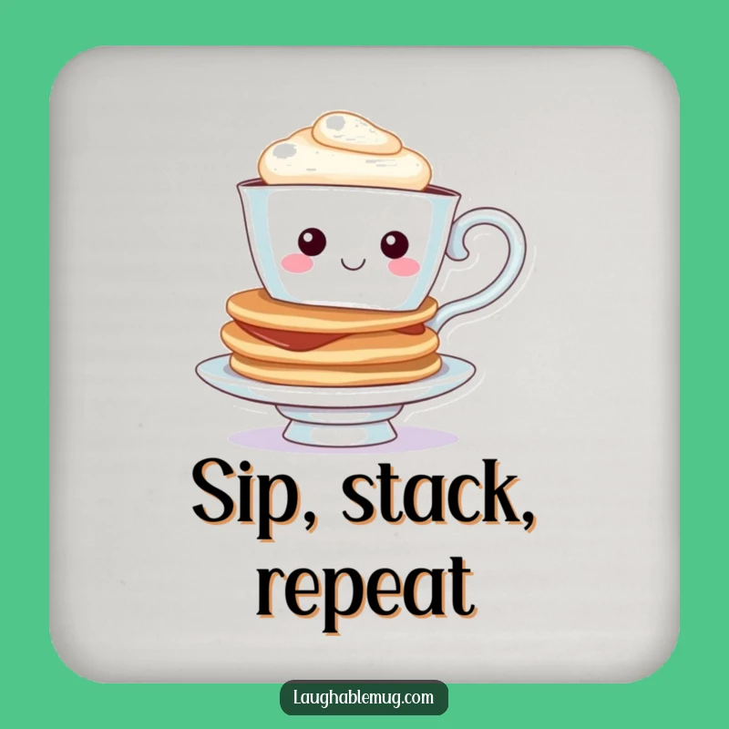 Funny Teacup Pancake Coasters: Cheerful Character Set for Breakfast Tables, Gift