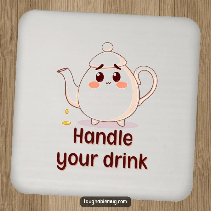 Funny Coaster: A surprised teapot pours tea onto its handle, providing humorous and stylish protection for tables.