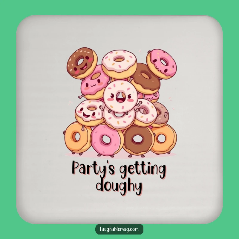 Funny Donut Dance Coaster: Protect Tables with Sweet Style!