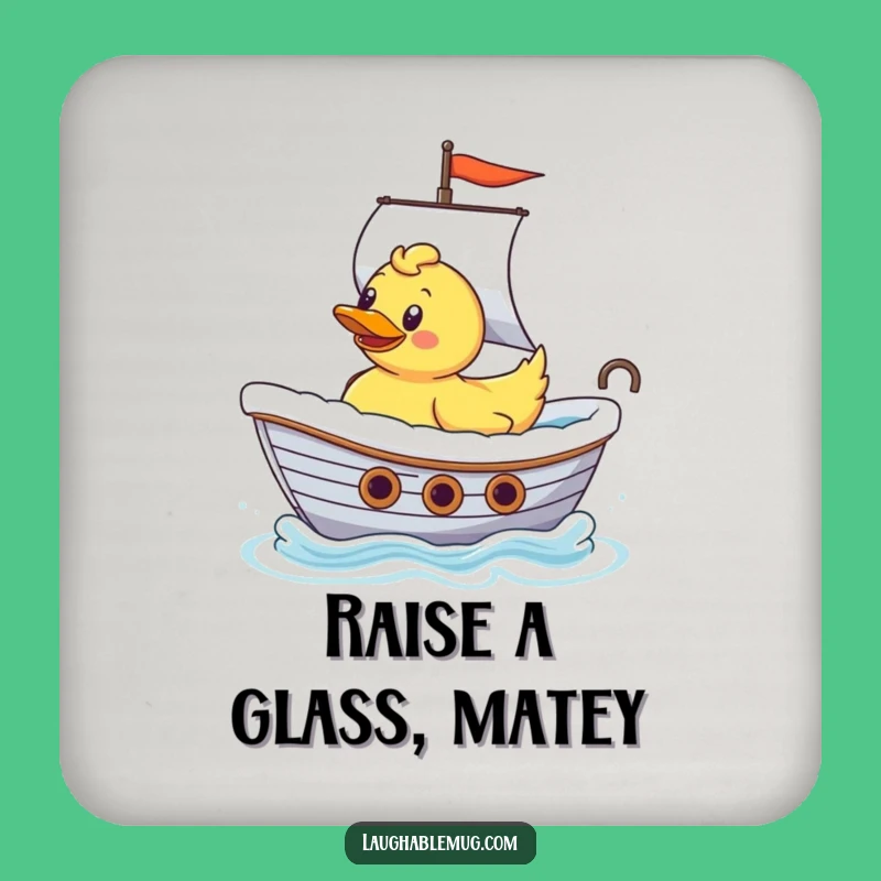 Funny Rubber Ducky Ship Captain Drink Coaster: Bathtub Sailor Protection, Humorous Gift for Tables