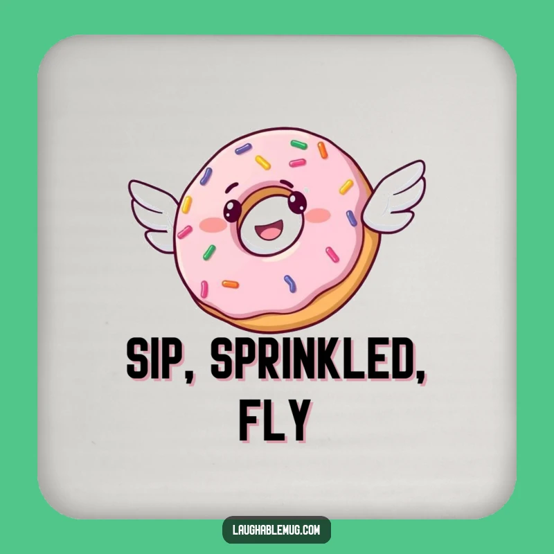 Funny Donut Flying Drink Coaster: Protect Surfaces with Whimsical Sprinkled Style Gift