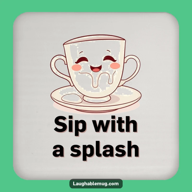 Funny Teacup Coaster - Protect Surfaces with Charm, Novelty Funny Gift