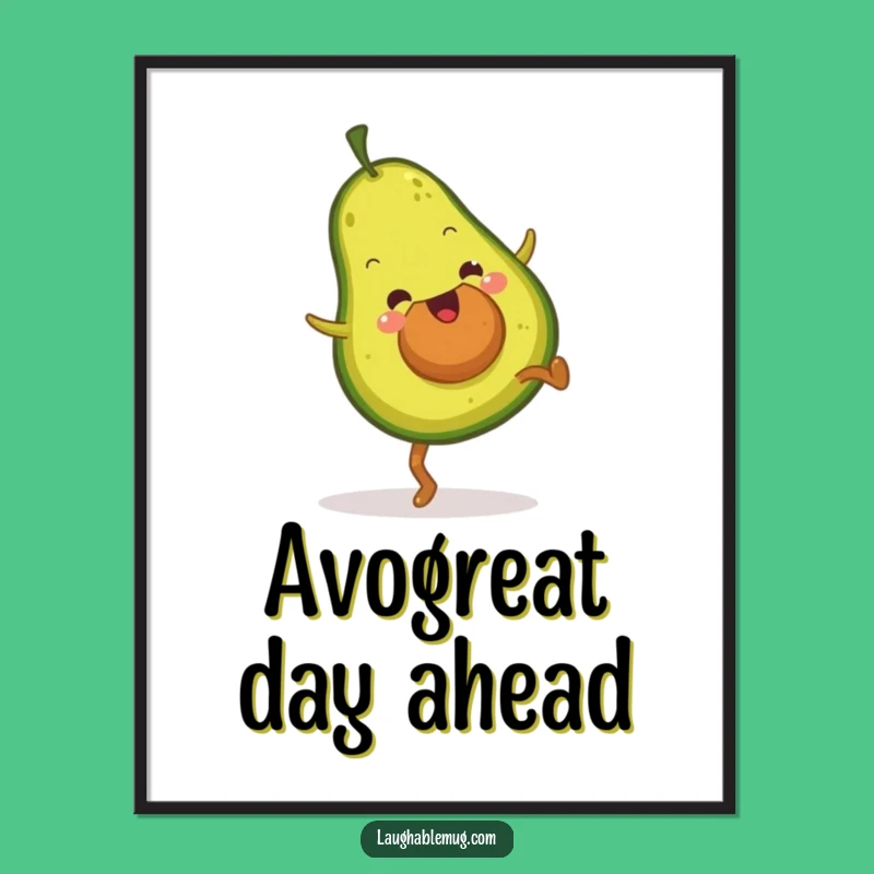 Funny Avocado Cartwheel Poster: Vibrant Wall Art for Enthusiastic Fruit Fitness Lovers Gift