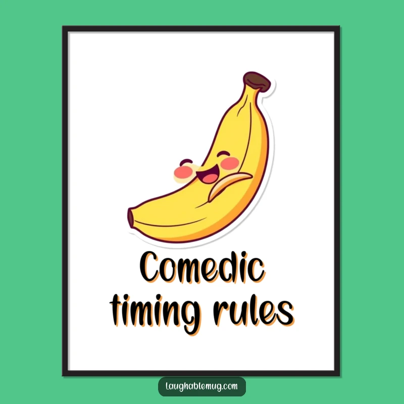 Funny Banana Slip Poster: Comedic Fruit Art for Walls, Humorous Decor Gift