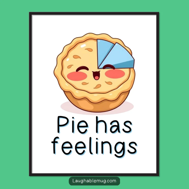 Funny Apple Pie Wink Poster - Dessert Humor Art, Unique Funny Gift for Kitchen Decor