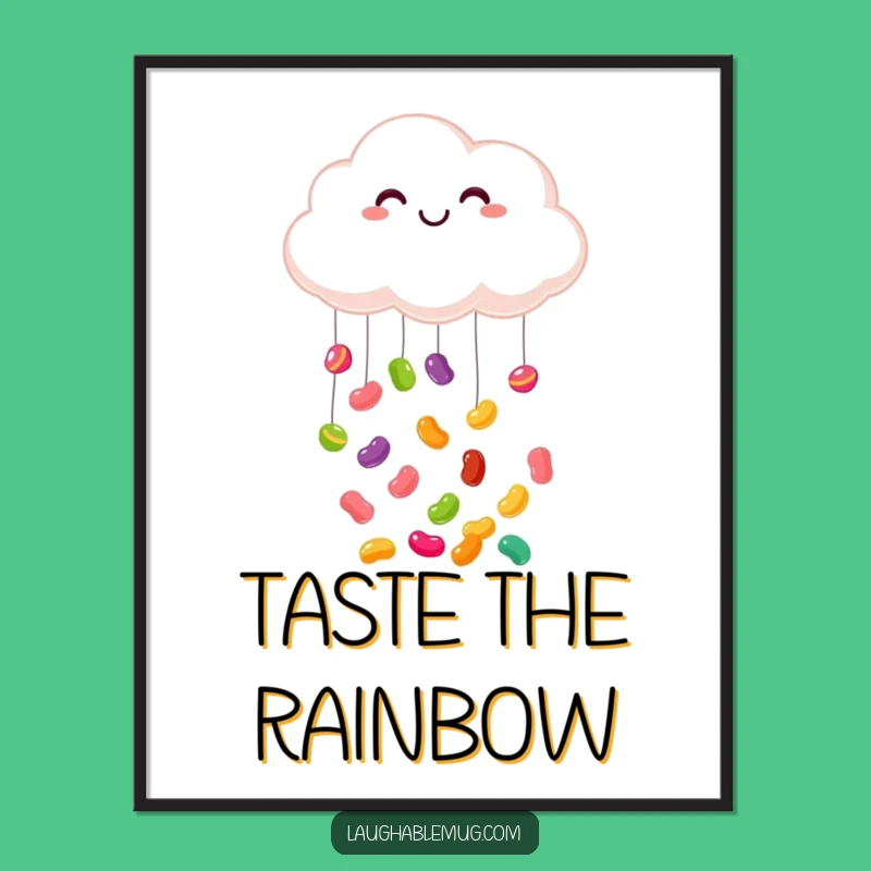 Funny Cloud Jelly Bean Poster: Sweeten Your Walls with Joyful Art!
