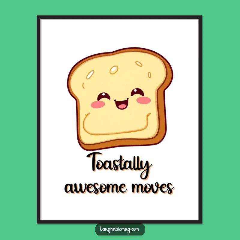 Funny Giggling Toast Poster: Hilarious Breakfast Art for Your Walls