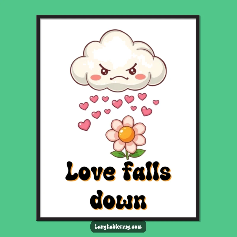 Funny Grumpy Rain Poster: Whimsical Wall Art for Cheerful Spaces