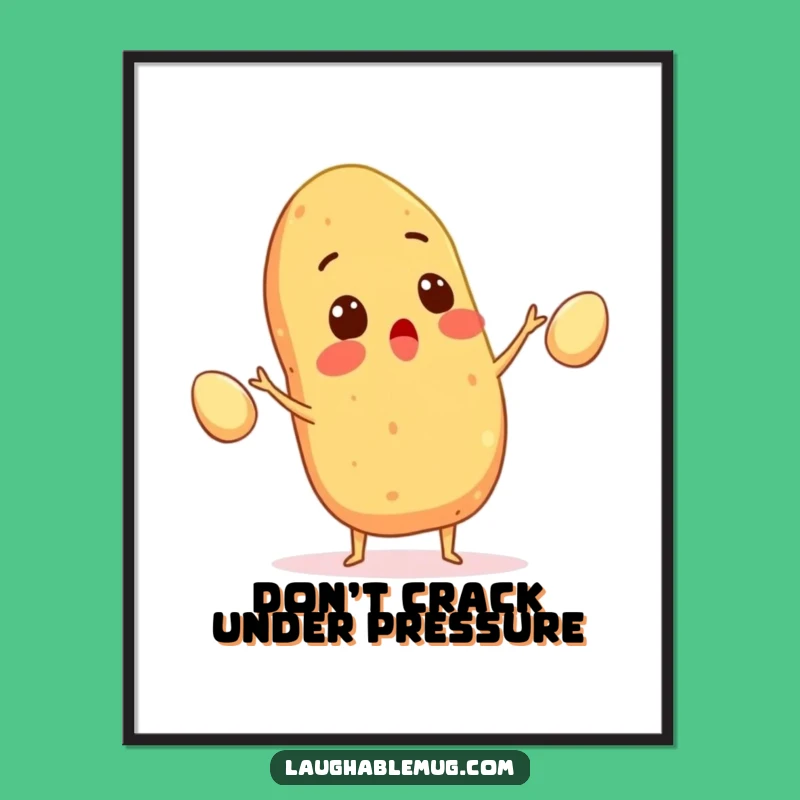 Funny Juggler Poster: Surprised Potato Art, Hilarious Kitchen Wall Decor Gift
