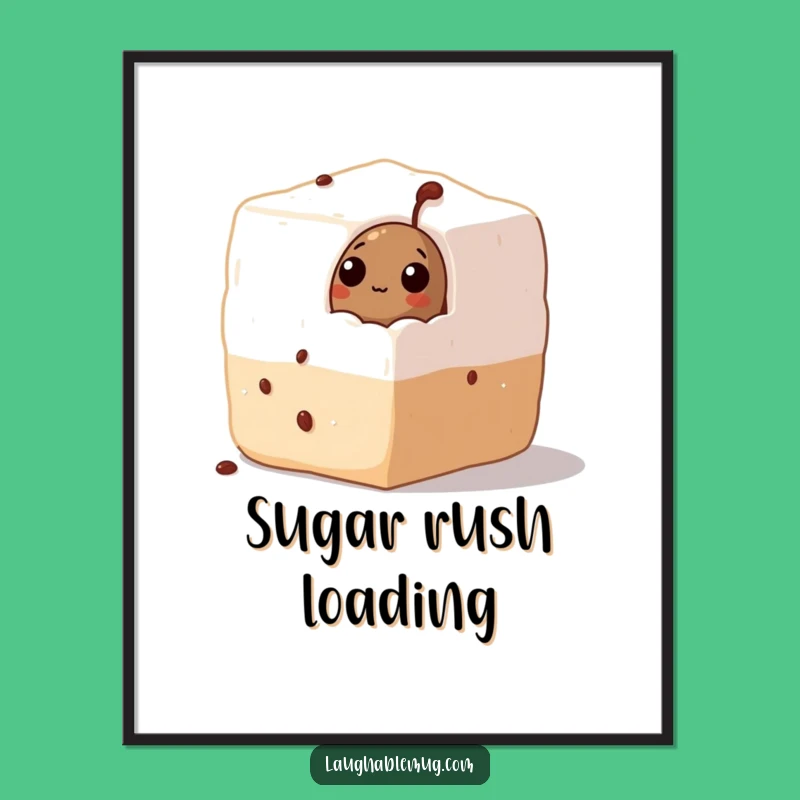 Funny Coffee Bean Sugar Poster: Hilarious Wall Art for Sweet Decor