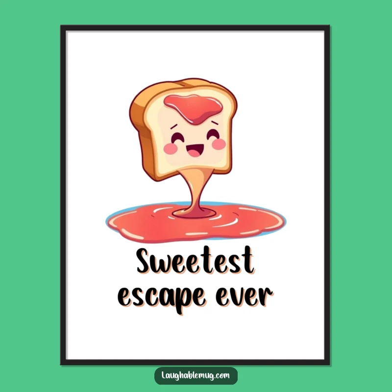 Funny Toast Jam Dive Poster: Adorn Your Walls with Breakfast Humor and a Hilarious Funny Gift