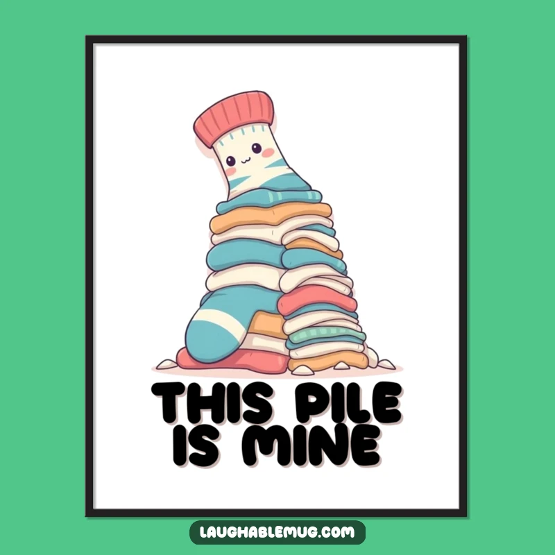 Funny Sock Laundry Mountain Poster: Hilarious Wall Art for Adventurous Decor