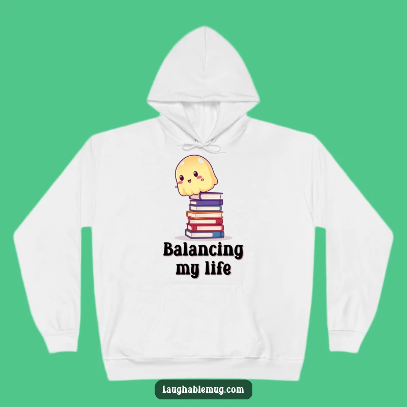 Funny Wobbly Jelly Hoodie: Cozy Book Balance Comfort, Humorous Gift