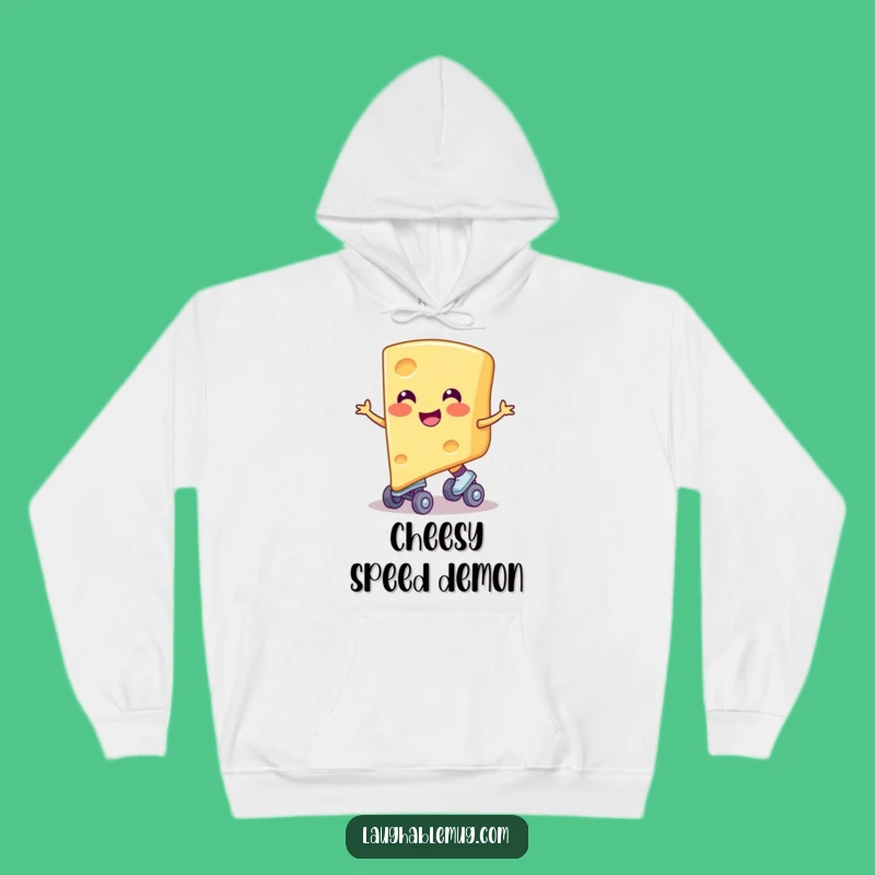 Funny Cheese Skater Hoodie: Smiling Cheese on Wheels, Cozy & Hilarious Foodie Gift