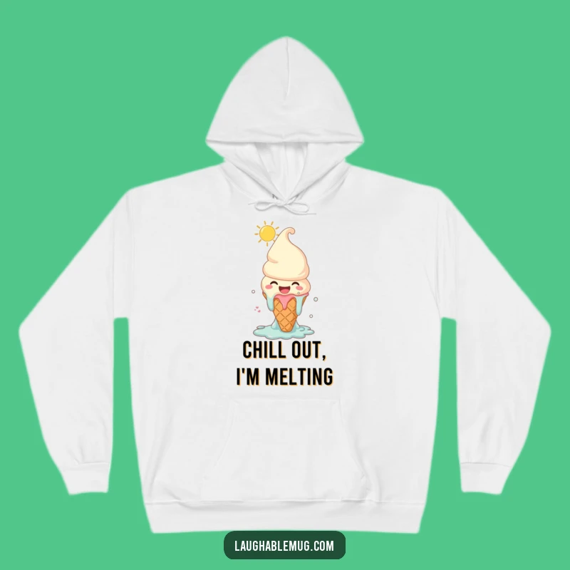 Funny Melting Ice Cream Hoodie: Cozy Character Comfort, Summer Laugh Gift