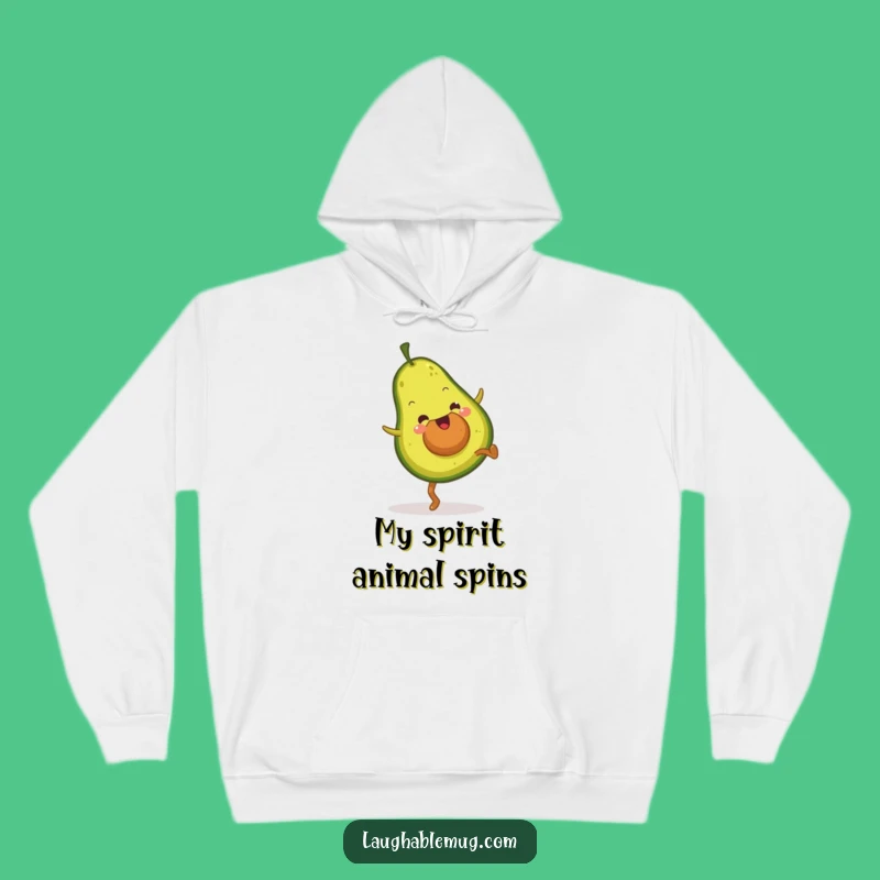 Cozy Funny Avocado Cartwheel Hoodie: Warm Up with Enthusiastic Fruit Fitness Fun Gift