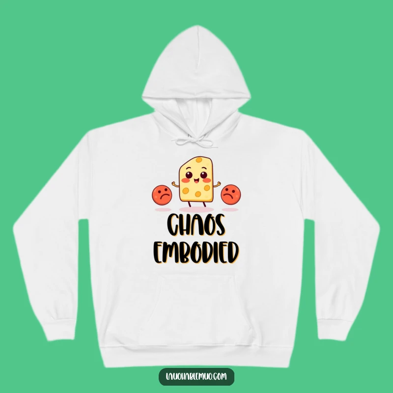 Cozy Funny Cheese Juggling Meatball Hoodie: Warm & Humorous Apparel Gift
