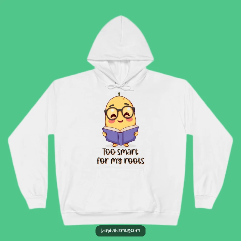 Cozy Funny Potato Scholar Hoodie: Warm Spud Reading Spectacles, Perfect Humorous Gift for Cold Days