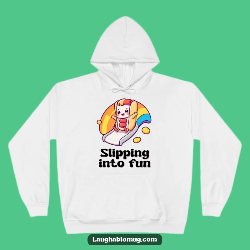 Funny Cozy Hoodie: Hot Dog Rainbow Ride, Warm & Cheerful Gift