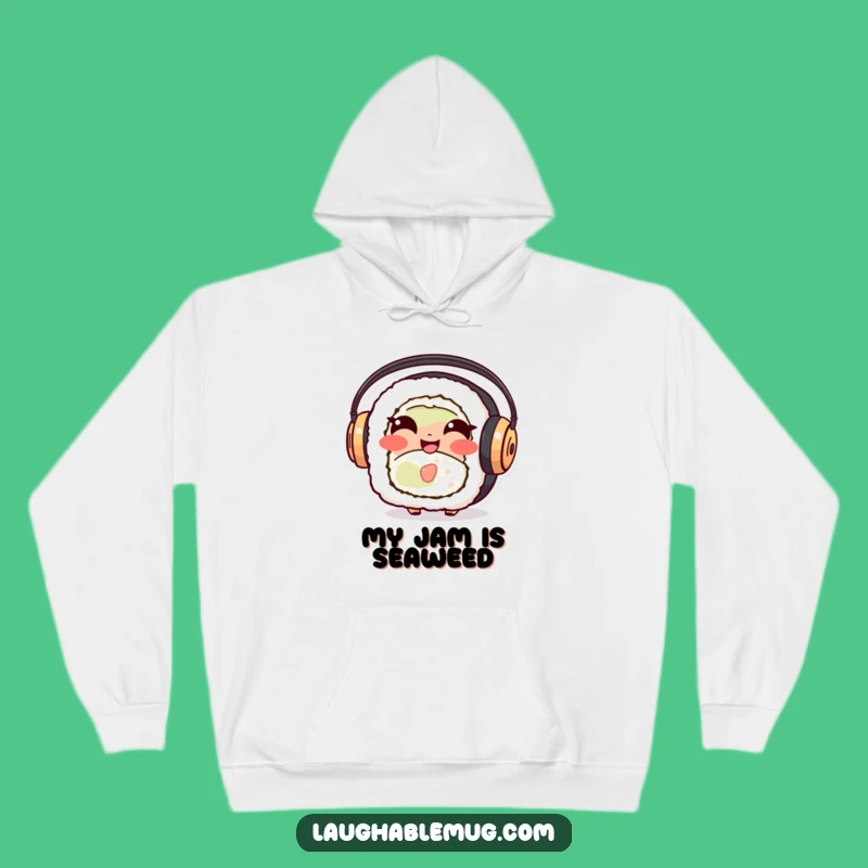 Funny Sushi Roll Hoodie: Cozy & Hilarious Giggling Character Gift for Music Aficionados