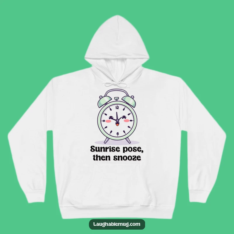 Funny Yoga Alarm Clock Hoodie: Cozy Up with Zen and Humor!