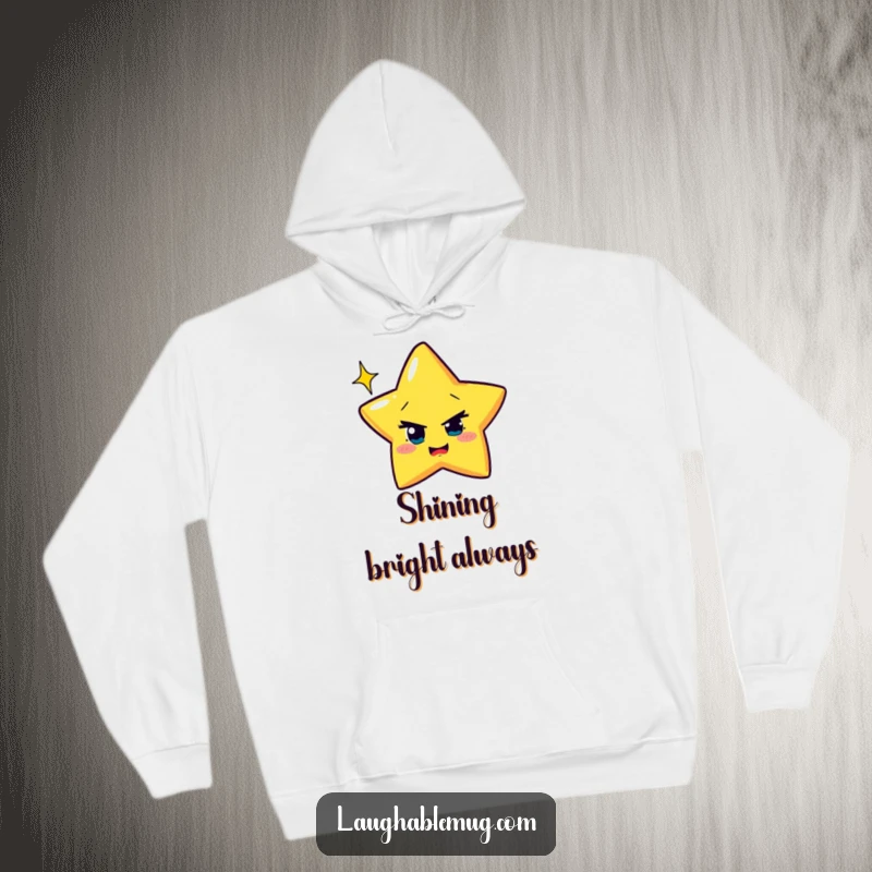 Funny Hoodie: Mischievous star attempting to wink with exaggerated sparkle, a warm and humorous piece.