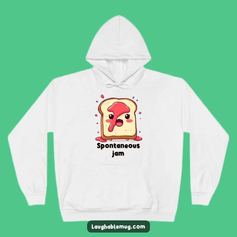 Cozy Funny Toast Hoodie: Jam Splatter Surprise Character, Humorous Breakfast Gift