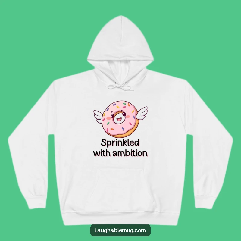 Cozy Funny Donut Flying Hoodie: Warm Up with Whimsical Sprinkled Comfort Gift