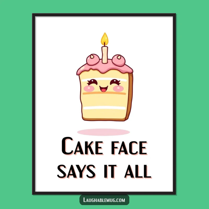 Funny Free Printable Wall Art: Cake Candle Art, Dessert Humor, Downloadable Decor