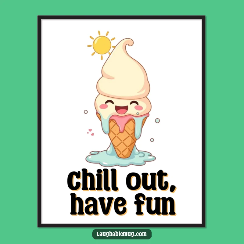Free Printable Wall Art: Joyful Melting Ice Cream, Fun Downloadable Decor