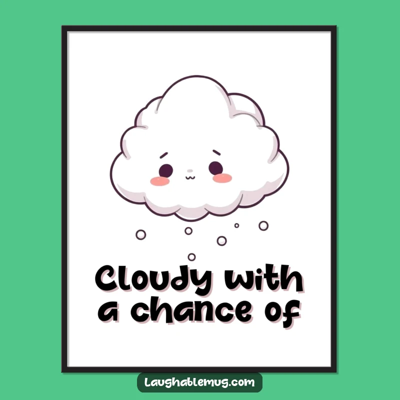 Free Printable Wall Art: Surprised Cloud for Whimsical Decor